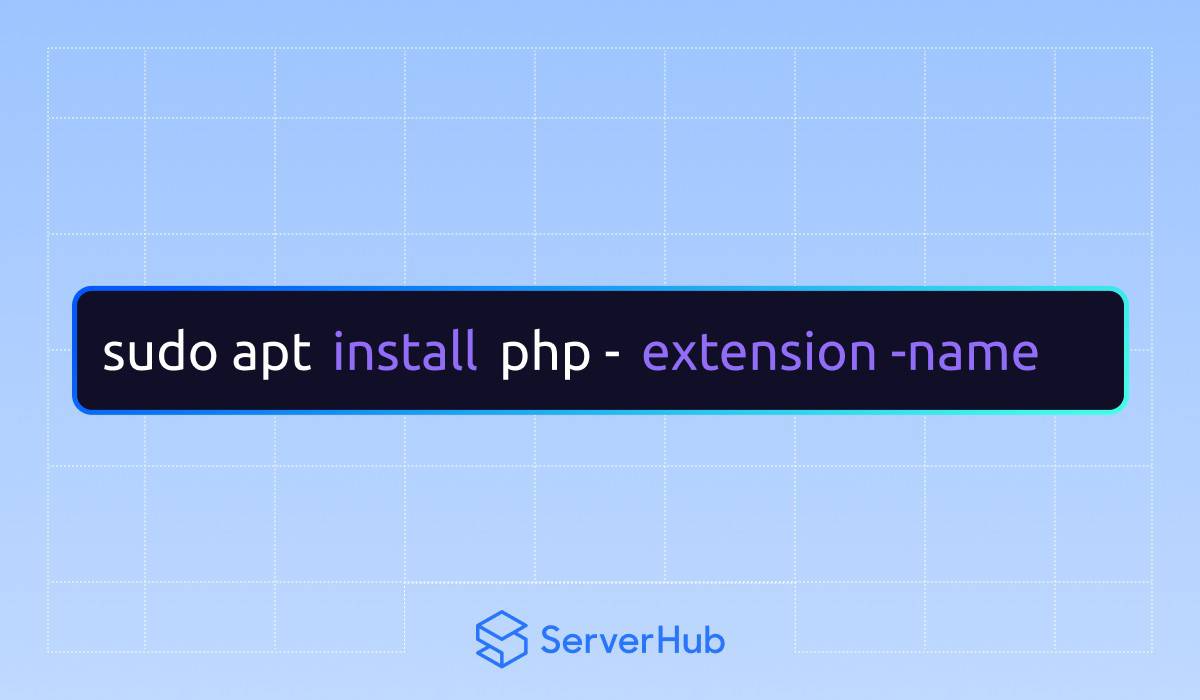 To install a PHP extension, use the sudo apt install extension name code.